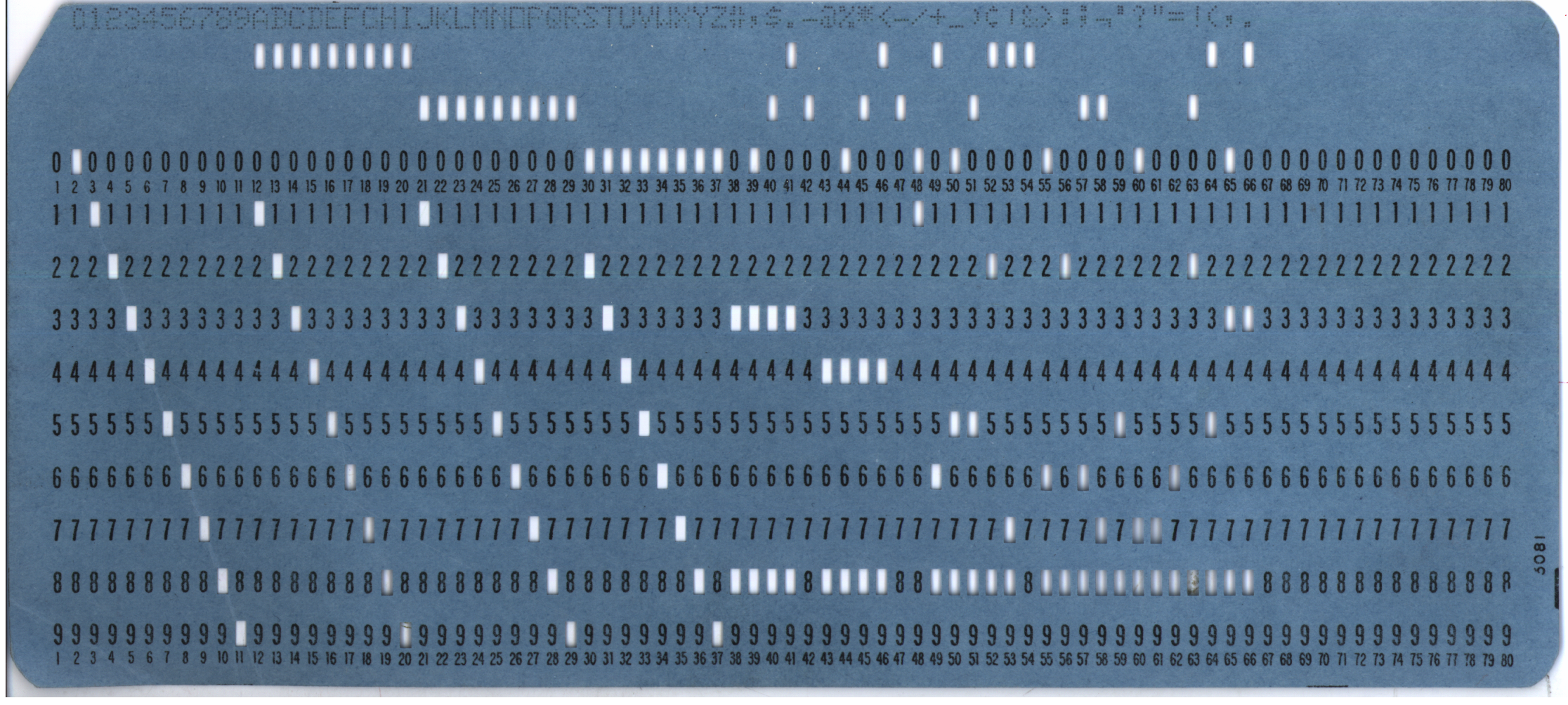 Blue Computer Punch Card